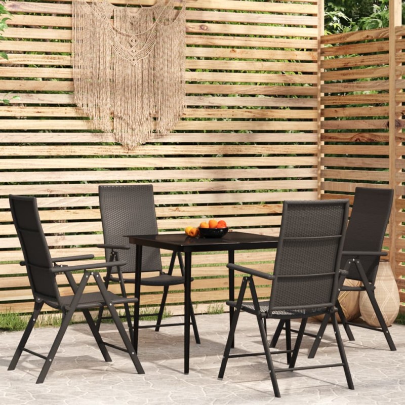 vidaXL 5-tlg. Garten-Essgruppe Schwarz vidaXL 5-tlg. Garten-Essgruppe Schwarz