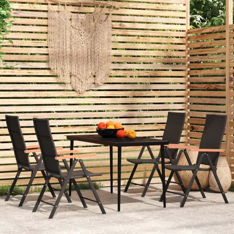 vidaXL 5-tlg. Garten-Essgruppe Schwarz vidaXL 5-tlg. Garten-Essgruppe Schwarz