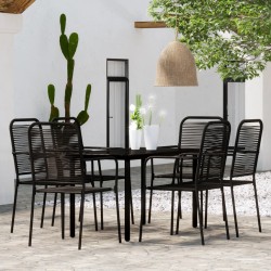 vidaXL 7-tlg. Garten-Essgruppe Schwarz