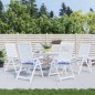 Gartenstuhl-Kissen 6 Stk. Blau & Weiß Gestreift 50x50x3cm Stoff Gartenstuhl-Kissen 6 Stk. Blau & Weiß Gestreift 50x50x3cm Stoff