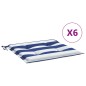 Gartenstuhl-Kissen 6 Stk. Blau & Weiß Gestreift 50x50x3cm Stoff Gartenstuhl-Kissen 6 Stk. Blau & Weiß Gestreift 50x50x3cm Stoff