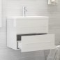 vidaXL Waschbeckenunterschrank mit Einbaubecken Hochglanz-Weiß vidaXL Waschbeckenunterschrank mit Einbaubecken Hochglanz-Weiß