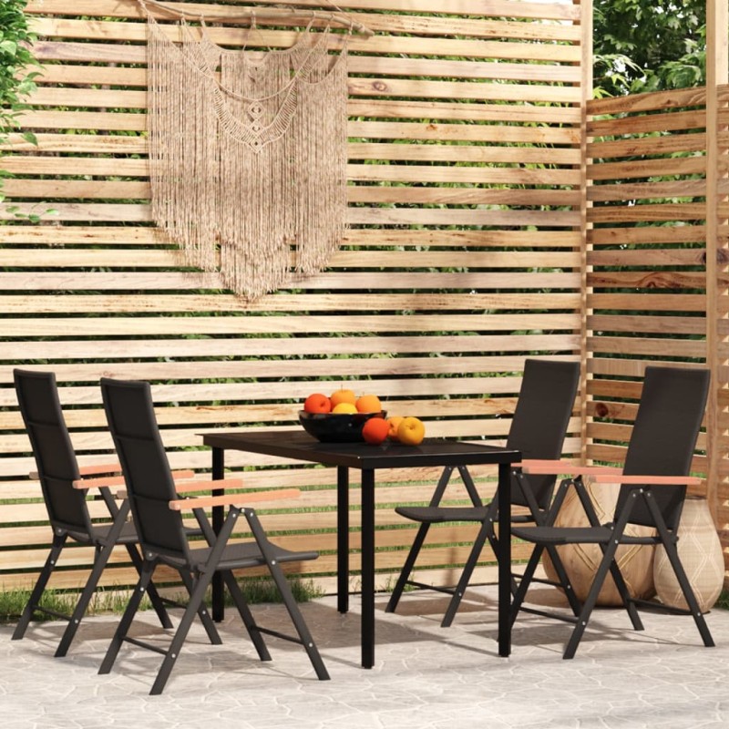 vidaXL 5-tlg. Garten-Essgruppe Schwarz vidaXL 5-tlg. Garten-Essgruppe Schwarz