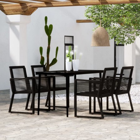 vidaXL 5-tlg. Garten-Essgruppe Schwarz