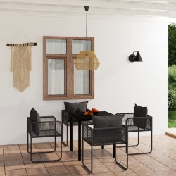 vidaXL 5-tlg. Garten-Essgruppe Schwarz