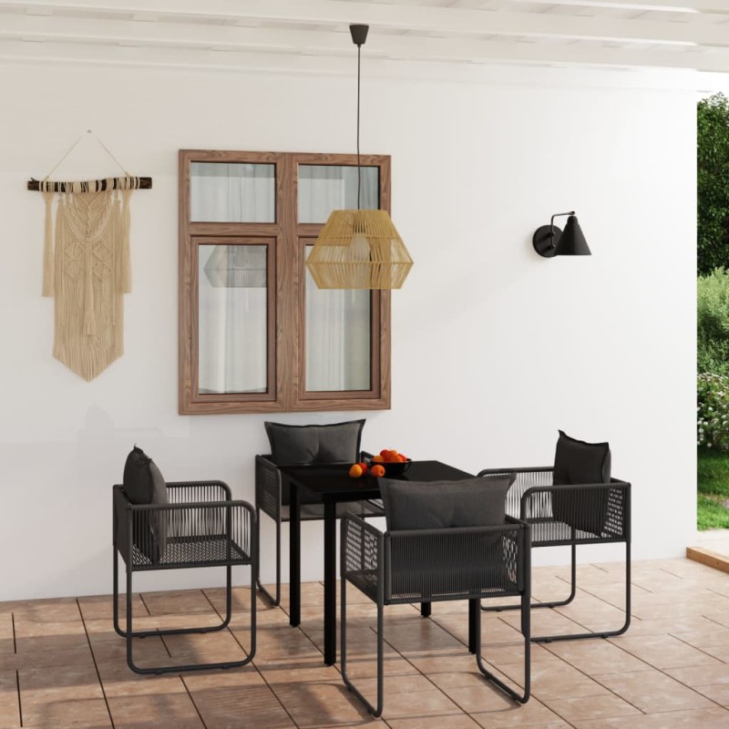 vidaXL 5-tlg. Garten-Essgruppe Schwarz vidaXL 5-tlg. Garten-Essgruppe Schwarz