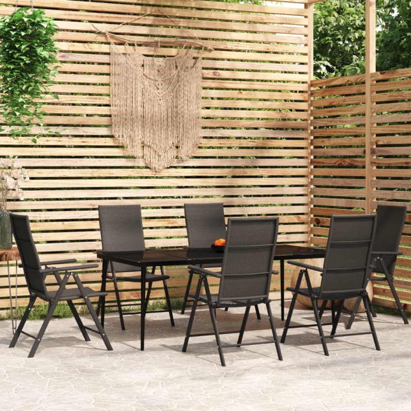 vidaXL 7-tlg. Garten-Essgruppe Schwarz vidaXL 7-tlg. Garten-Essgruppe Schwarz