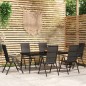 vidaXL 7-tlg. Garten-Essgruppe Schwarz vidaXL 7-tlg. Garten-Essgruppe Schwarz