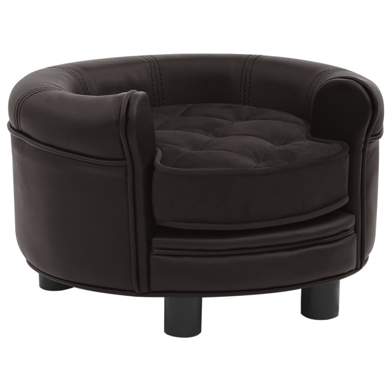 Hundesofa Braun 48x48x32 cm Plüsch und Kunstleder Hundesofa Braun 48x48x32 cm Plüsch und Kunstleder