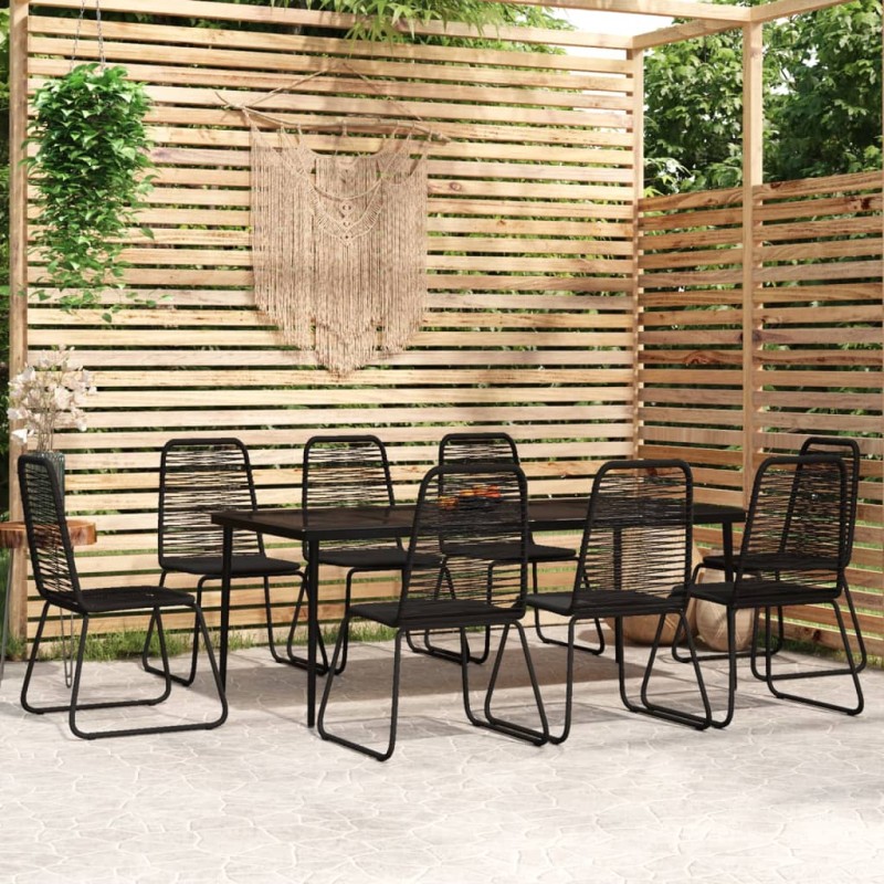 vidaXL 9-tlg. Garten-Essgruppe Schwarz vidaXL 9-tlg. Garten-Essgruppe Schwarz