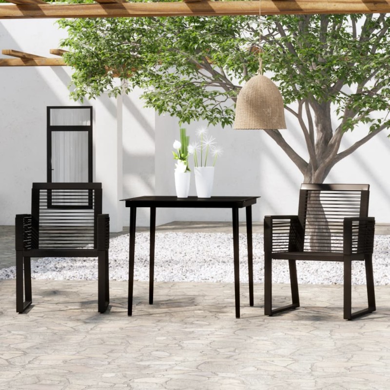 vidaXL 3-tlg. Garten-Essgruppe Schwarz vidaXL 3-tlg. Garten-Essgruppe Schwarz