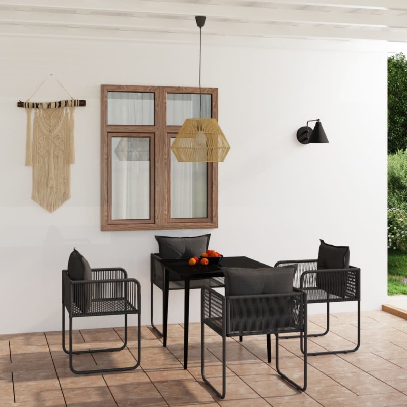 vidaXL 5-tlg. Garten-Essgruppe Schwarz vidaXL 5-tlg. Garten-Essgruppe Schwarz