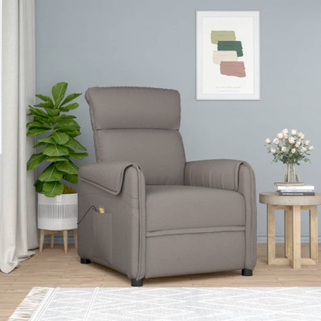 Massagesessel Taupe Stoff