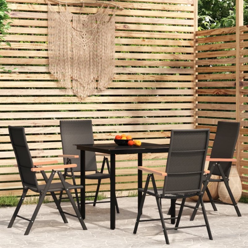 vidaXL 5-tlg. Garten-Essgruppe Schwarz vidaXL 5-tlg. Garten-Essgruppe Schwarz
