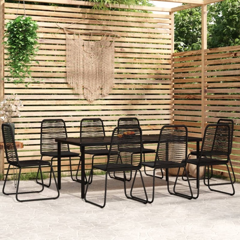 vidaXL 9-tlg. Garten-Essgruppe Schwarz vidaXL 9-tlg. Garten-Essgruppe Schwarz