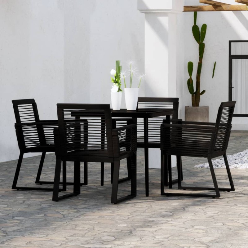 vidaXL 5-tlg. Garten-Essgruppe Schwarz vidaXL 5-tlg. Garten-Essgruppe Schwarz