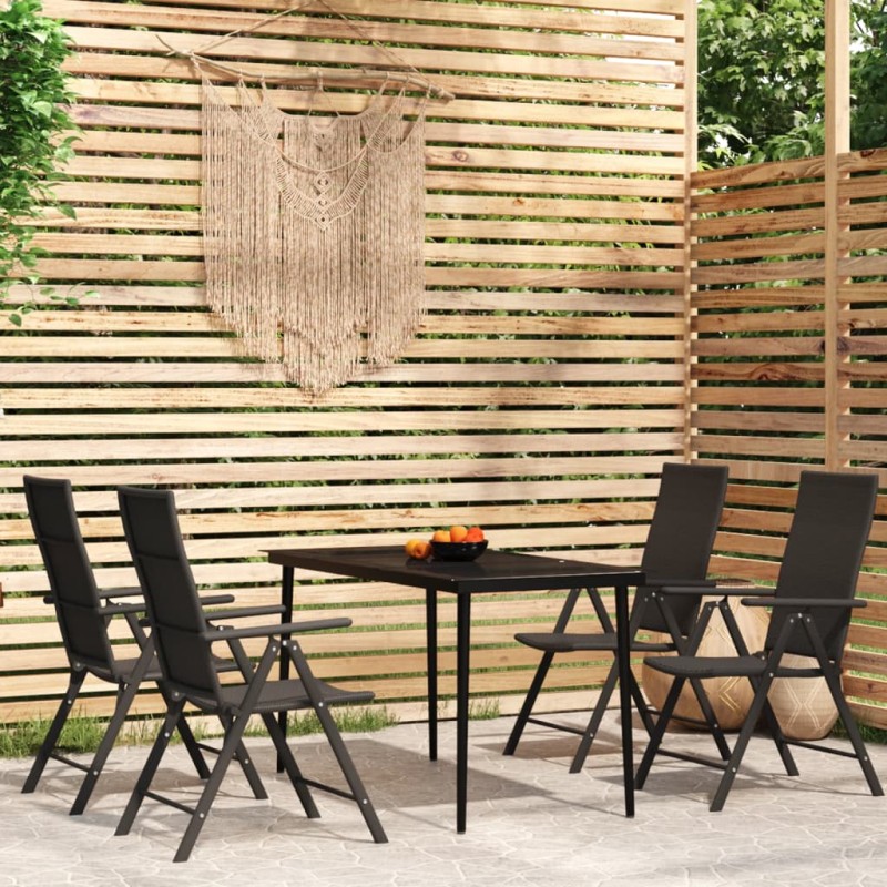 vidaXL 5-tlg. Garten-Essgruppe Schwarz vidaXL 5-tlg. Garten-Essgruppe Schwarz