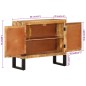 Sideboard 80x30x71 cm Massives Raues Mangoholz und Metall Sideboard 80x30x71 cm Massives Raues Mangoholz und Metall