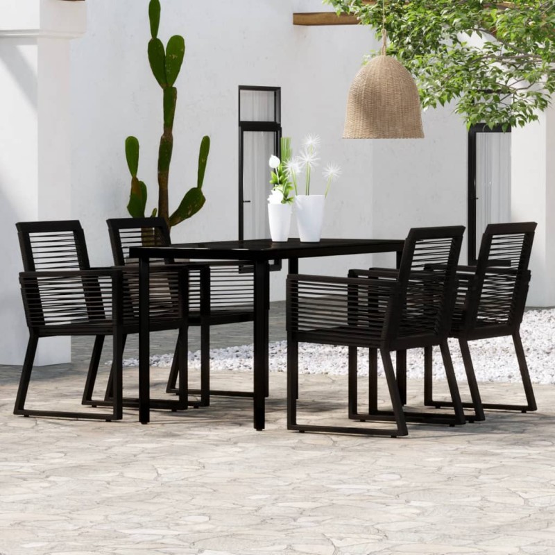 vidaXL 5-tlg. Garten-Essgruppe Schwarz vidaXL 5-tlg. Garten-Essgruppe Schwarz