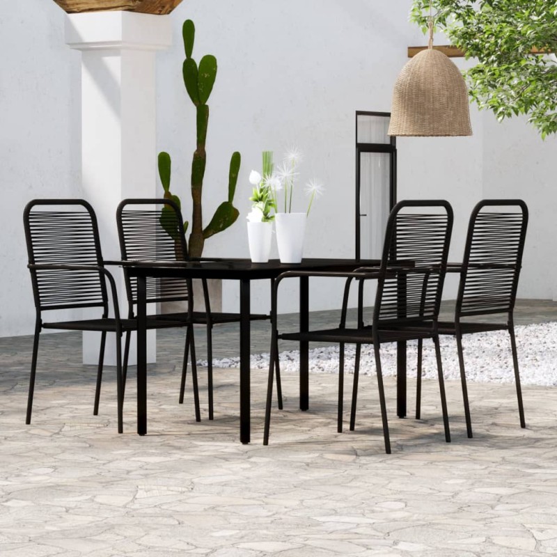 vidaXL 5-tlg. Garten-Essgruppe Schwarz vidaXL 5-tlg. Garten-Essgruppe Schwarz