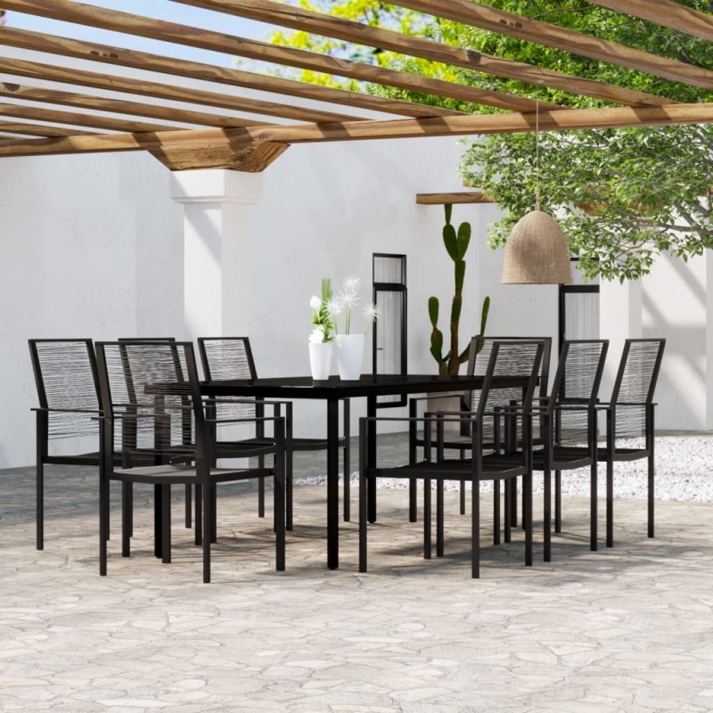 vidaXL 9-tlg. Garten-Essgruppe Schwarz vidaXL 9-tlg. Garten-Essgruppe Schwarz