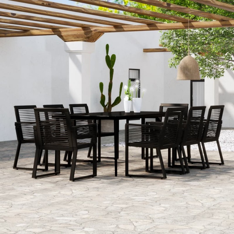 vidaXL 9-tlg. Garten-Essgruppe Schwarz vidaXL 9-tlg. Garten-Essgruppe Schwarz