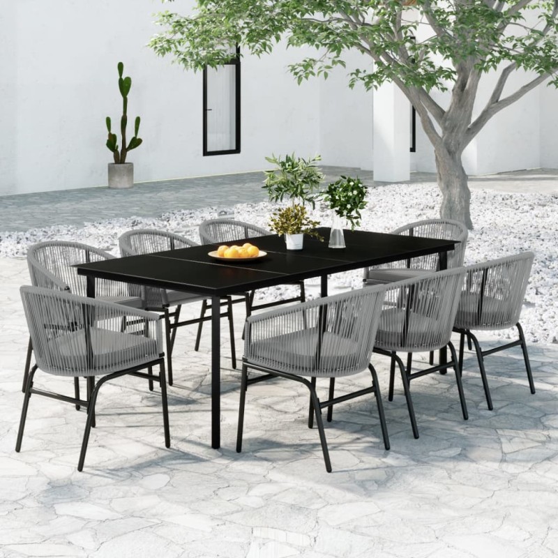 vidaXL 9-tlg. Garten-Essgruppe Grau vidaXL 9-tlg. Garten-Essgruppe Grau