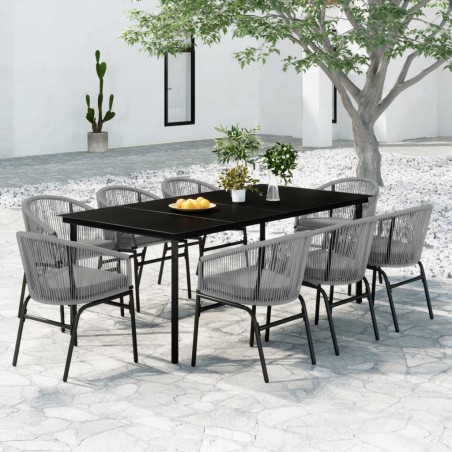 vidaXL 9-tlg. Garten-Essgruppe Grau
