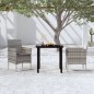 vidaXL 3-tlg. Garten-Essgruppe mit Kissen Grau und Schwarz vidaXL 3-tlg. Garten-Essgruppe mit Kissen Grau und Schwarz