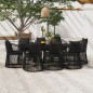 vidaXL 9-tlg. Garten-Essgruppe mit Kissen Schwarz vidaXL 9-tlg. Garten-Essgruppe mit Kissen Schwarz