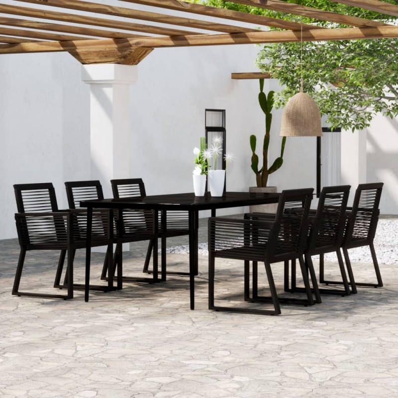 vidaXL 7-tlg. Garten-Essgruppe Schwarz vidaXL 7-tlg. Garten-Essgruppe Schwarz