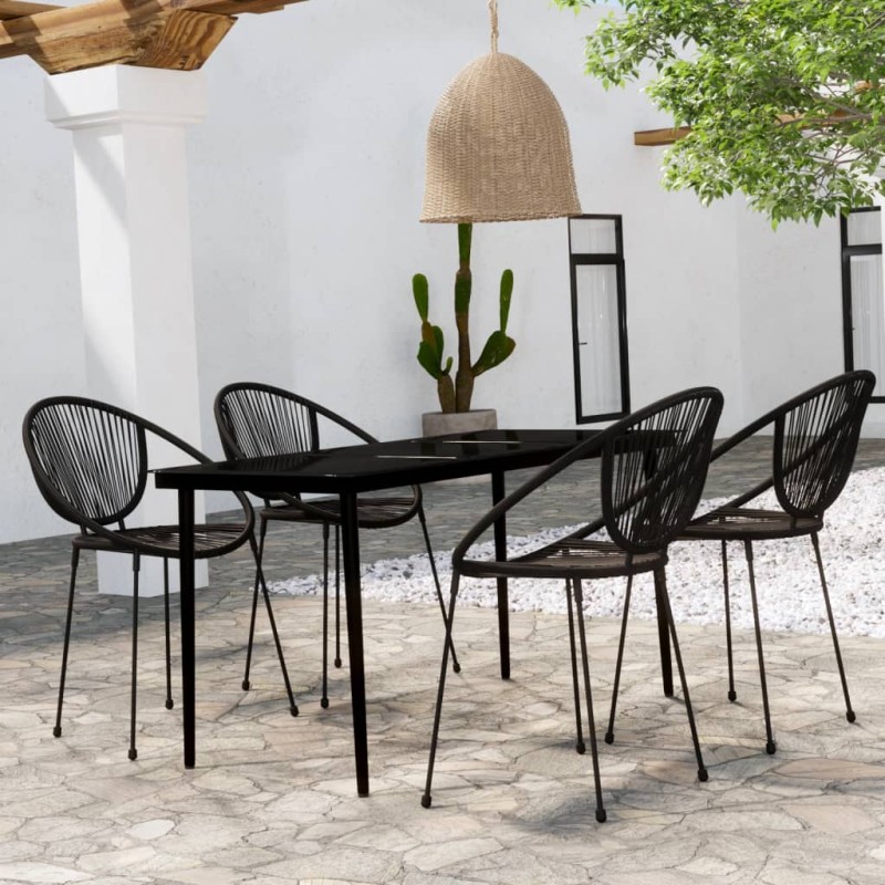 vidaXL 5-tlg. Garten-Essgruppe Schwarz vidaXL 5-tlg. Garten-Essgruppe Schwarz