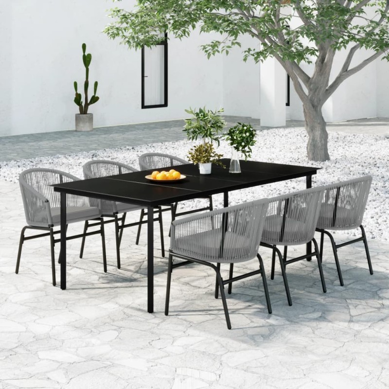 vidaXL 7-tlg. Garten-Essgruppe Grau vidaXL 7-tlg. Garten-Essgruppe Grau