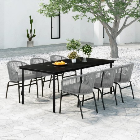 vidaXL 7-tlg. Garten-Essgruppe Grau