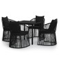 vidaXL 5-tlg. Garten-Essgruppe mit Kissen Schwarz vidaXL 5-tlg. Garten-Essgruppe mit Kissen Schwarz