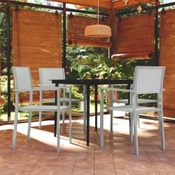 vidaXL 5-tlg. Garten-Essgruppe Weiß