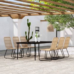 vidaXL 7-tlg. Garten-Essgruppe Eichen-Optik