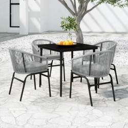 vidaXL 5-tlg. Garten-Essgruppe Grau
