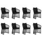 vidaXL 9-tlg. Garten-Essgruppe mit Kissen Schwarz vidaXL 9-tlg. Garten-Essgruppe mit Kissen Schwarz