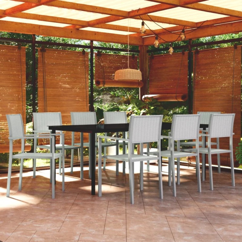 vidaXL 9-tlg. Garten-Essgruppe Weiß vidaXL 9-tlg. Garten-Essgruppe Weiß