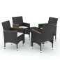 vidaXL 5-tlg. Garten-Essgruppe mit Kissen Schwarz vidaXL 5-tlg. Garten-Essgruppe mit Kissen Schwarz