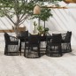 vidaXL 7-tlg. Garten-Essgruppe mit Kissen Schwarz vidaXL 7-tlg. Garten-Essgruppe mit Kissen Schwarz