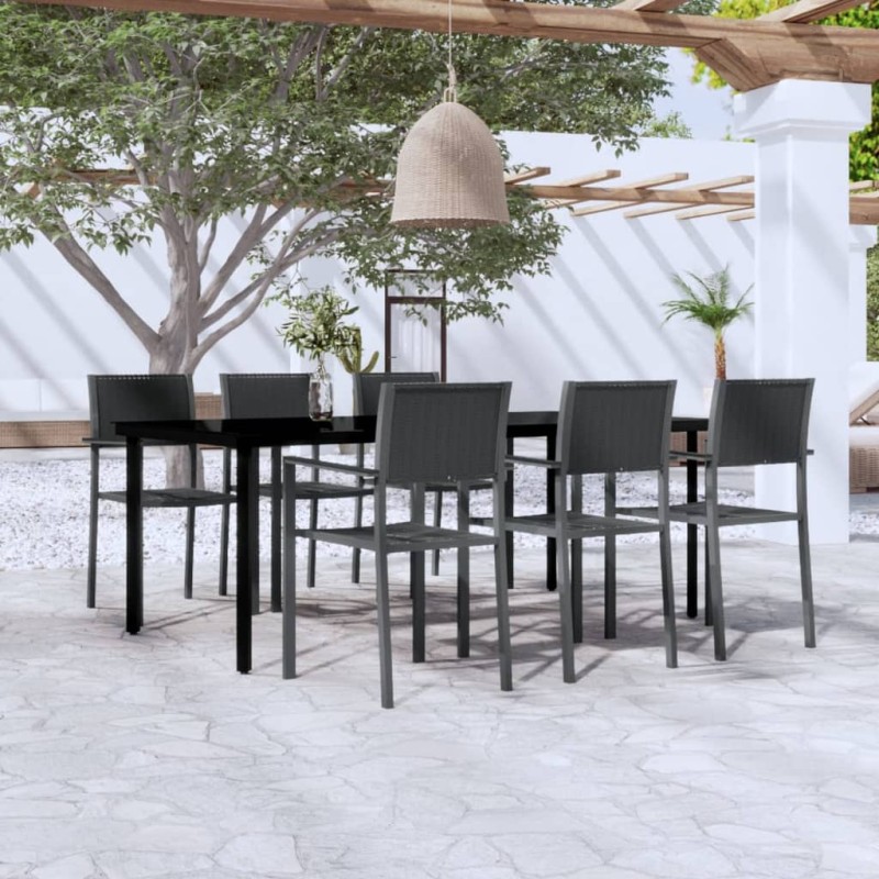 vidaXL 7-tlg. Garten-Essgruppe Schwarz vidaXL 7-tlg. Garten-Essgruppe Schwarz