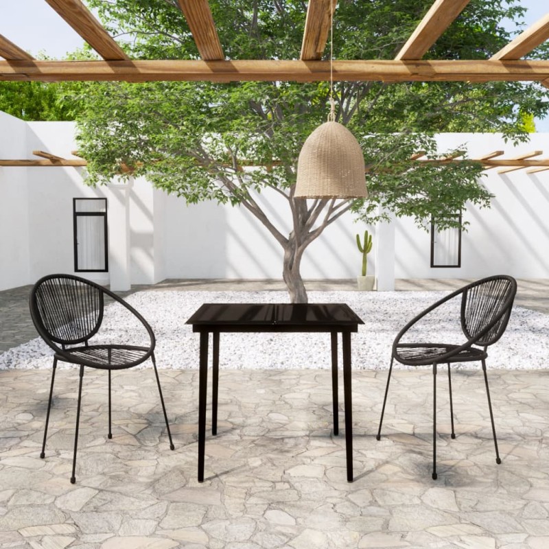 vidaXL 3-tlg. Garten-Essgruppe Schwarz vidaXL 3-tlg. Garten-Essgruppe Schwarz