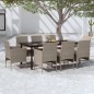 vidaXL 9-tlg. Garten-Essgruppe mit Kissen Beige und Schwarz vidaXL 9-tlg. Garten-Essgruppe mit Kissen Beige und Schwarz