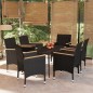 vidaXL 7-tlg. Garten-Essgruppe mit Kissen Schwarz vidaXL 7-tlg. Garten-Essgruppe mit Kissen Schwarz