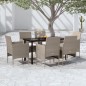 vidaXL 7-tlg. Garten-Essgruppe mit Kissen Beige und Schwarz vidaXL 7-tlg. Garten-Essgruppe mit Kissen Beige und Schwarz