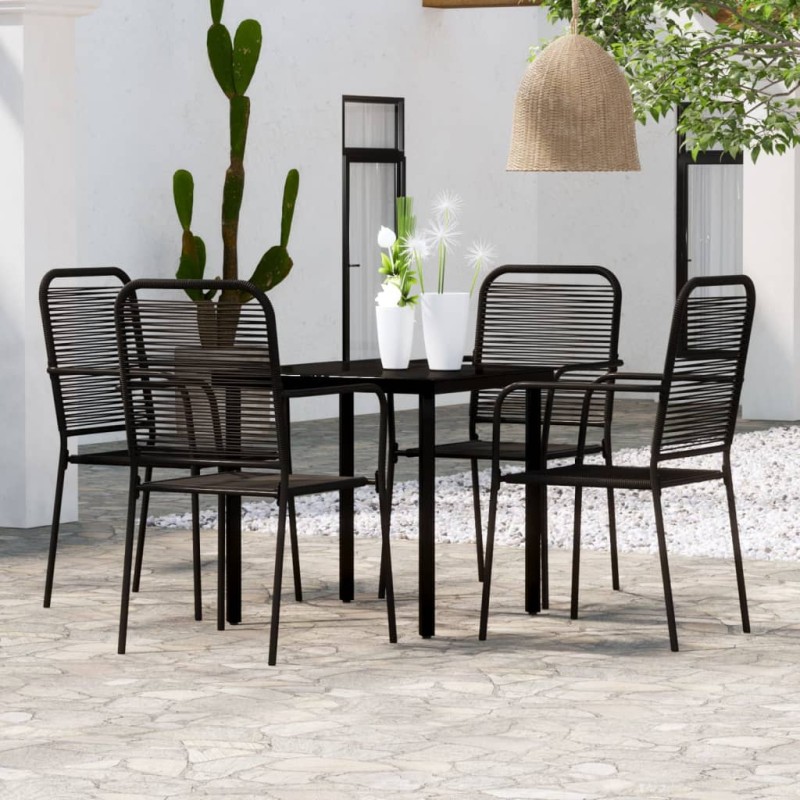 vidaXL 5-tlg. Garten-Essgruppe Schwarz vidaXL 5-tlg. Garten-Essgruppe Schwarz