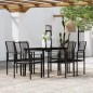 vidaXL 7-tlg. Garten-Essgruppe Schwarz
