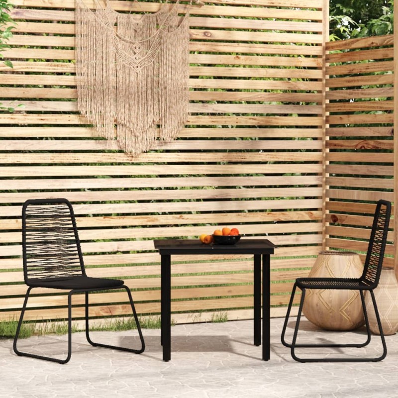 vidaXL 3-tlg. Garten-Essgruppe Schwarz vidaXL 3-tlg. Garten-Essgruppe Schwarz